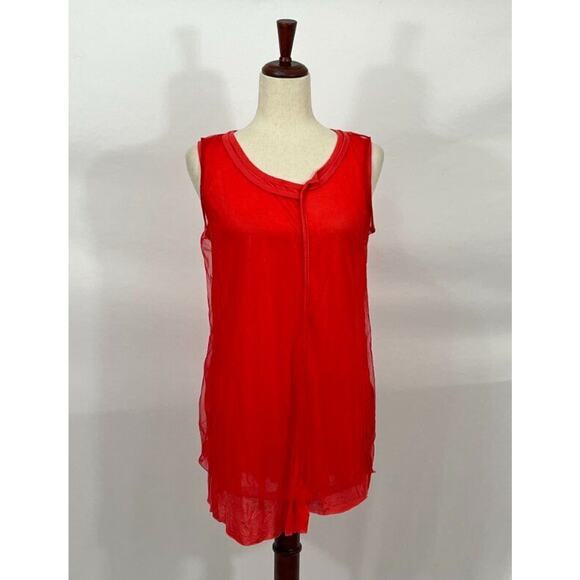 Rundholz Tops - RUNDHOLZ Black Label Sz L Large Red Layered Tulle Tank Top Sleeveless NWT